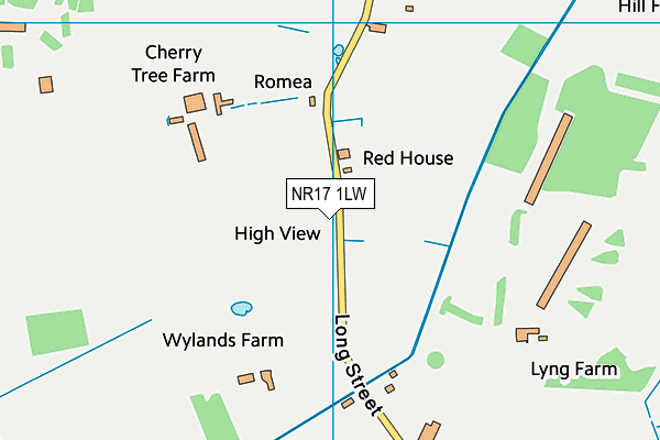 NR17 1LW map - OS VectorMap District (Ordnance Survey)