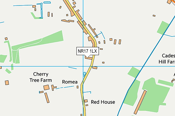 NR17 1LX map - OS VectorMap District (Ordnance Survey)