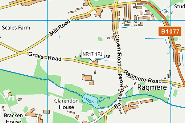 NR17 1PJ map - OS VectorMap District (Ordnance Survey)