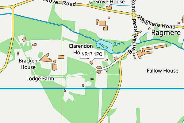 Old Buckenham Cricket Club map (NR17 1PQ) - OS VectorMap District (Ordnance Survey)