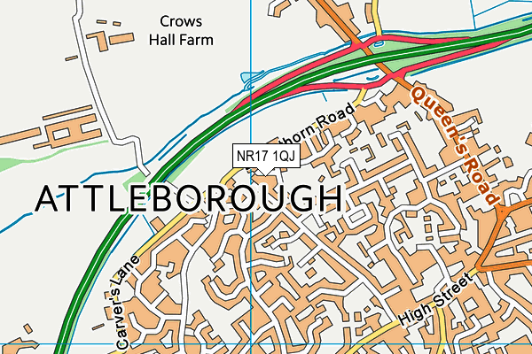 NR17 1QJ map - OS VectorMap District (Ordnance Survey)