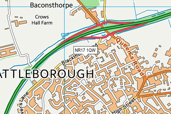 NR17 1QW map - OS VectorMap District (Ordnance Survey)