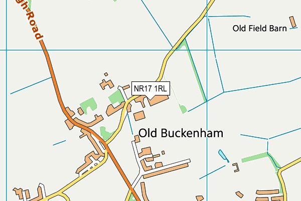 Old Buckenham High School map (NR17 1RL) - OS VectorMap District (Ordnance Survey)