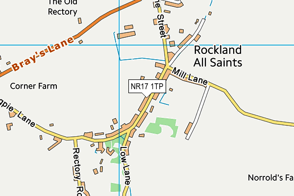 Rocklands Community Primary School map (NR17 1TP) - OS VectorMap District (Ordnance Survey)