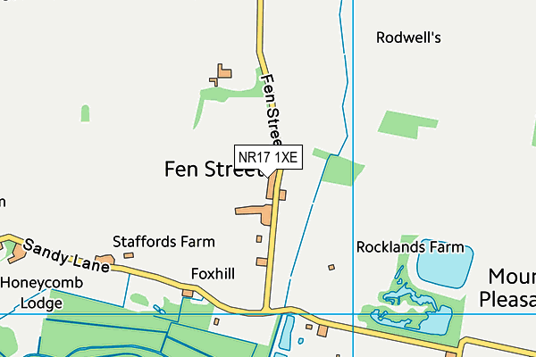 NR17 1XE map - OS VectorMap District (Ordnance Survey)