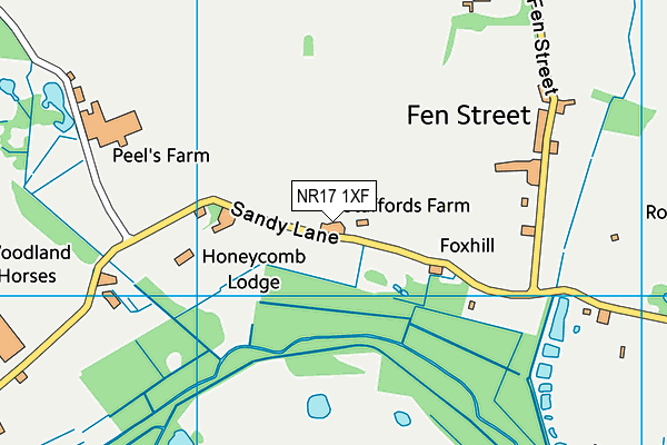 NR17 1XF map - OS VectorMap District (Ordnance Survey)