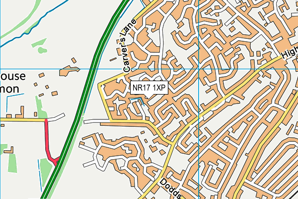 NR17 1XP map - OS VectorMap District (Ordnance Survey)