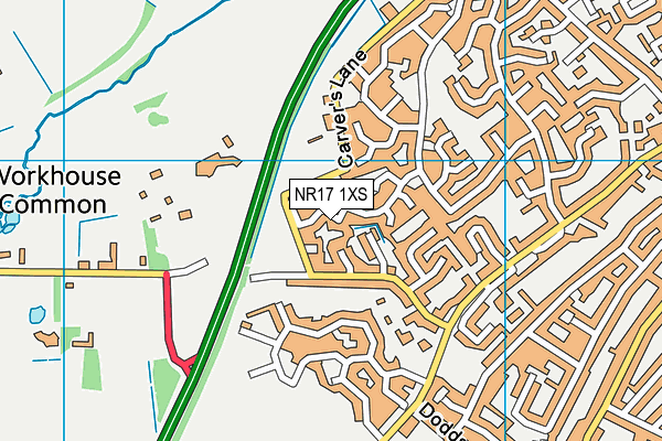 NR17 1XS map - OS VectorMap District (Ordnance Survey)