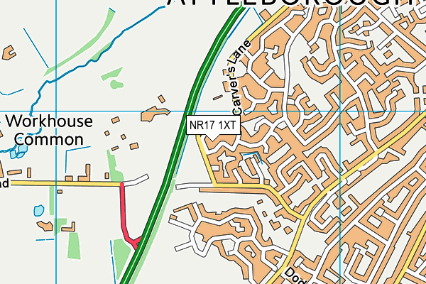 NR17 1XT map - OS VectorMap District (Ordnance Survey)