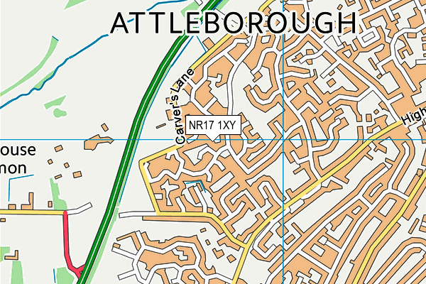 NR17 1XY map - OS VectorMap District (Ordnance Survey)