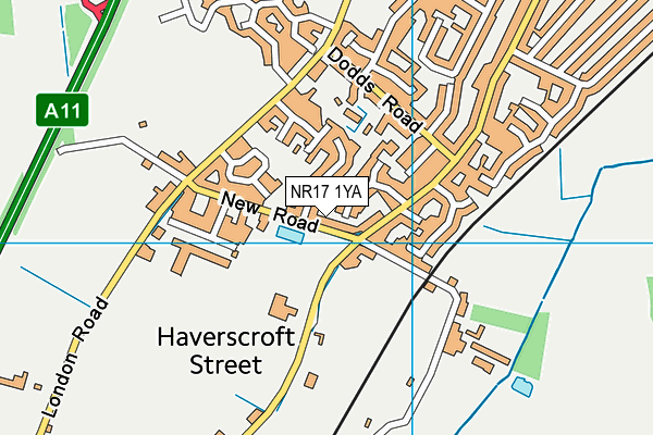 NR17 1YA map - OS VectorMap District (Ordnance Survey)
