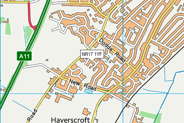 NR17 1YF map - OS VectorMap District (Ordnance Survey)