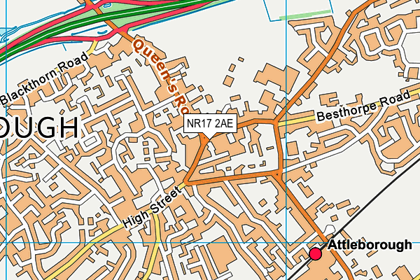 NR17 2AE map - OS VectorMap District (Ordnance Survey)