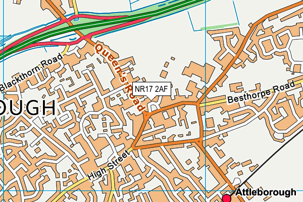 NR17 2AF map - OS VectorMap District (Ordnance Survey)