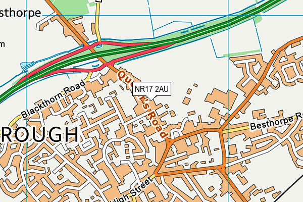 NR17 2AU map - OS VectorMap District (Ordnance Survey)