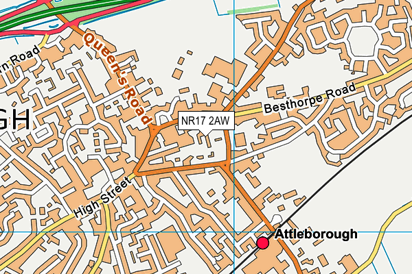 NR17 2AW map - OS VectorMap District (Ordnance Survey)