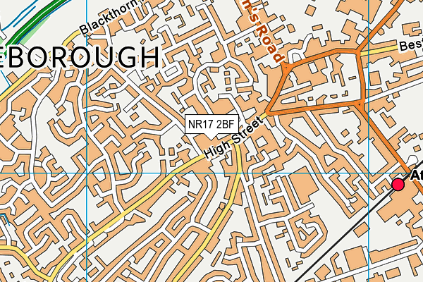 NR17 2BF map - OS VectorMap District (Ordnance Survey)