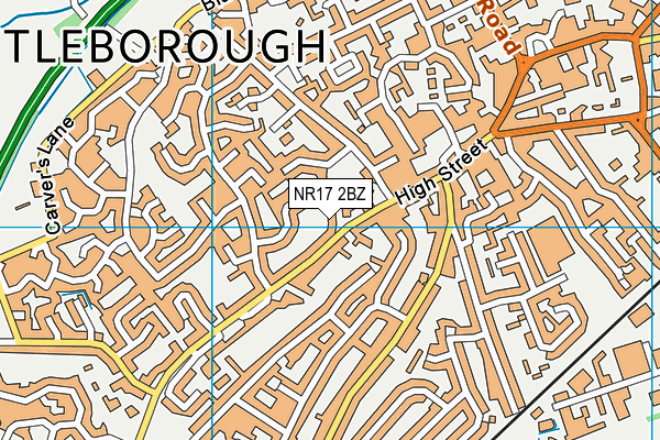NR17 2BZ map - OS VectorMap District (Ordnance Survey)
