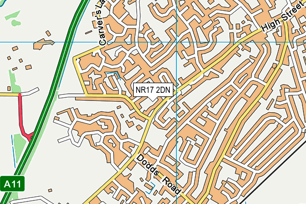 NR17 2DN map - OS VectorMap District (Ordnance Survey)