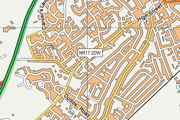 NR17 2DW map - OS VectorMap District (Ordnance Survey)