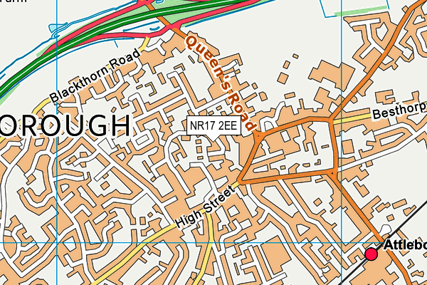 NR17 2EE map - OS VectorMap District (Ordnance Survey)