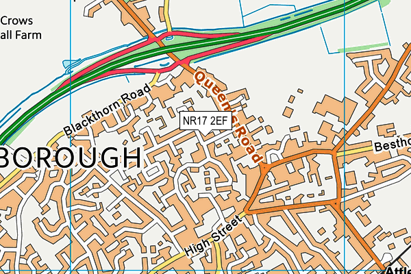 NR17 2EF map - OS VectorMap District (Ordnance Survey)