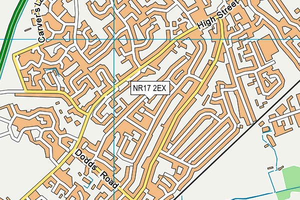 NR17 2EX map - OS VectorMap District (Ordnance Survey)