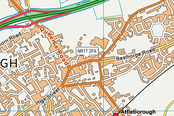 NR17 2FA map - OS VectorMap District (Ordnance Survey)