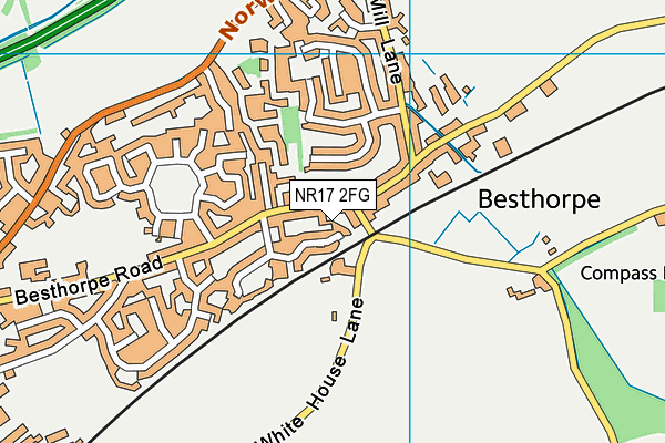 NR17 2FG map - OS VectorMap District (Ordnance Survey)