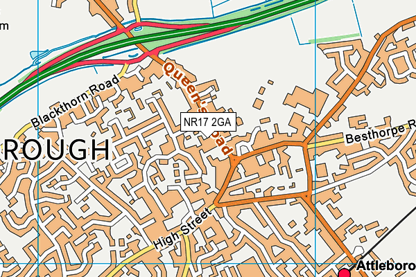 NR17 2GA map - OS VectorMap District (Ordnance Survey)