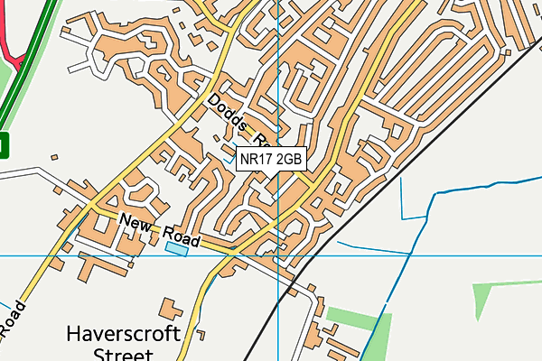 NR17 2GB map - OS VectorMap District (Ordnance Survey)