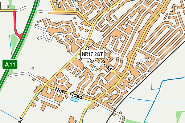 NR17 2GT map - OS VectorMap District (Ordnance Survey)