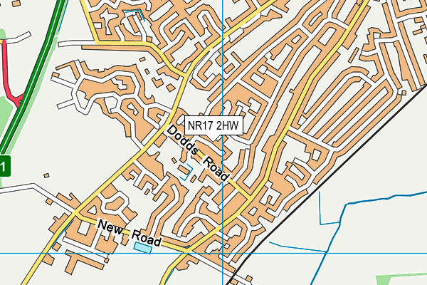 NR17 2HW map - OS VectorMap District (Ordnance Survey)
