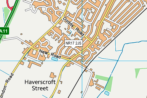 NR17 2JS map - OS VectorMap District (Ordnance Survey)