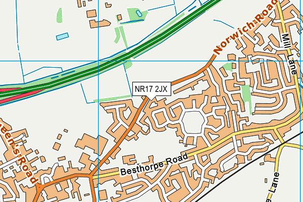 NR17 2JX map - OS VectorMap District (Ordnance Survey)