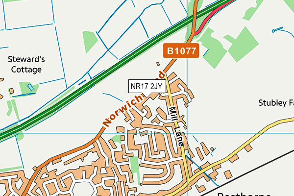 NR17 2JY map - OS VectorMap District (Ordnance Survey)