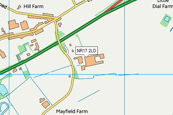 NR17 2LD map - OS VectorMap District (Ordnance Survey)