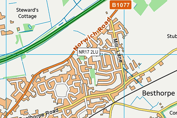 NR17 2LU map - OS VectorMap District (Ordnance Survey)