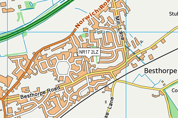 NR17 2LZ map - OS VectorMap District (Ordnance Survey)