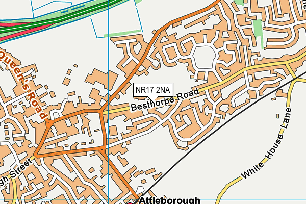 Attleborough Primary School map (NR17 2NA) - OS VectorMap District (Ordnance Survey)