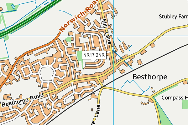 NR17 2NR map - OS VectorMap District (Ordnance Survey)