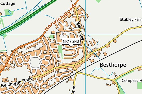 NR17 2NS map - OS VectorMap District (Ordnance Survey)