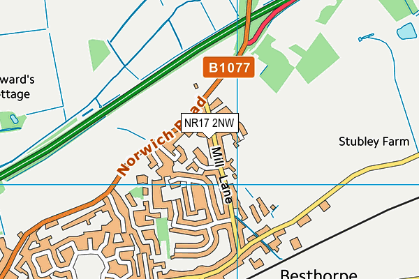 NR17 2NW map - OS VectorMap District (Ordnance Survey)