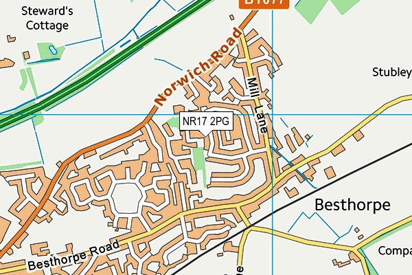 NR17 2PG map - OS VectorMap District (Ordnance Survey)
