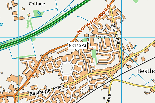 NR17 2PS map - OS VectorMap District (Ordnance Survey)