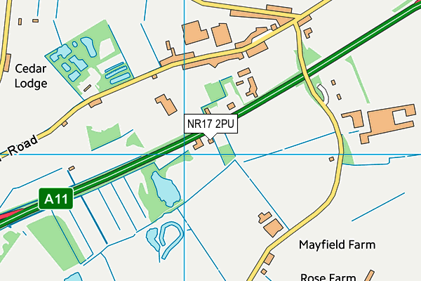 NR17 2PU map - OS VectorMap District (Ordnance Survey)