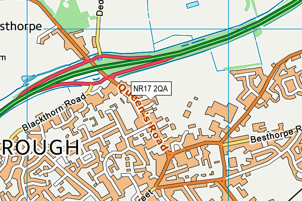 NR17 2QA map - OS VectorMap District (Ordnance Survey)