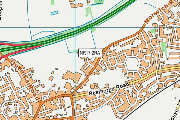 NR17 2RA map - OS VectorMap District (Ordnance Survey)