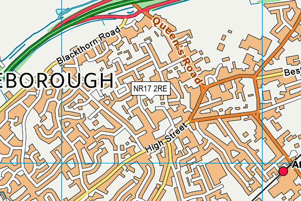 NR17 2RE map - OS VectorMap District (Ordnance Survey)