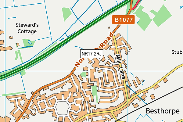 NR17 2RJ map - OS VectorMap District (Ordnance Survey)